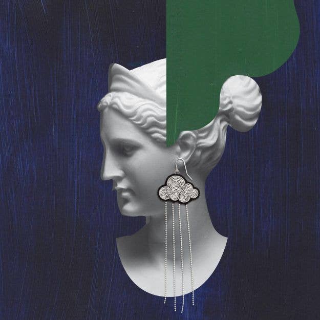 Macon & Lesquoy - Wholesale Dangle Earrings - Hand embroidered earrings - Rain3