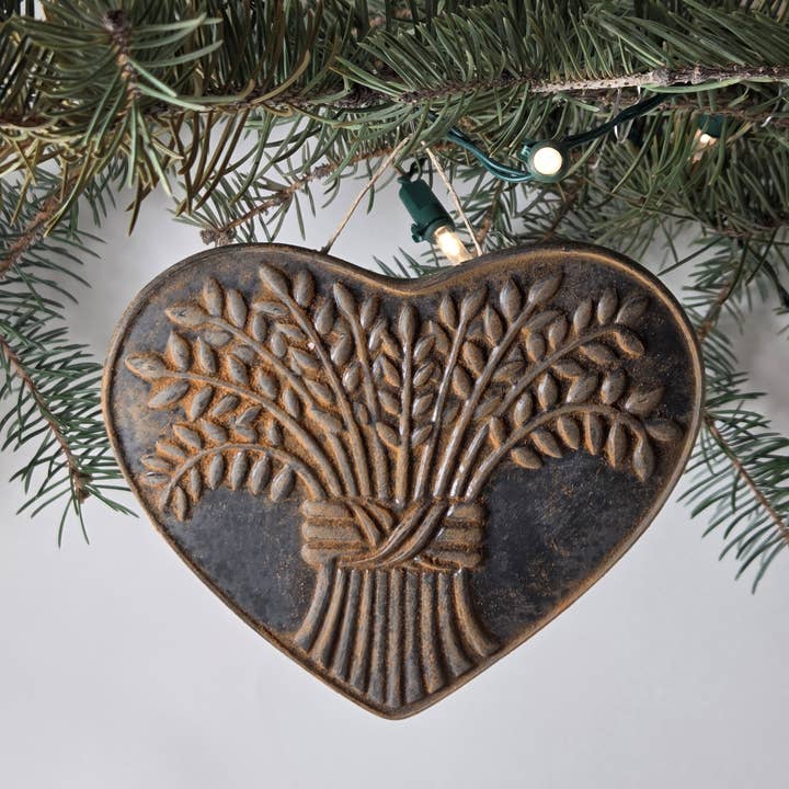 Farm and Hive - Wholesale Ornament - Winter Wheat Heart | Beeswax Ornament1