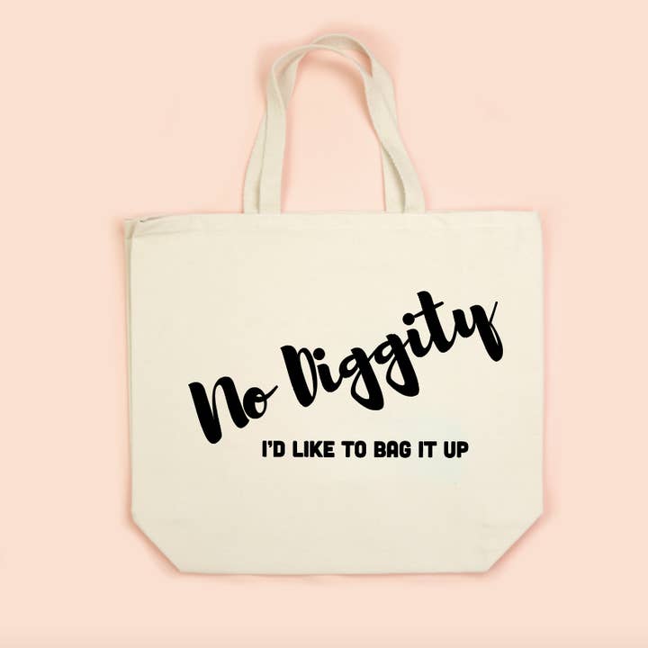 No Diggity Oversized Tote Bag for wholesale by Saturday Morning Pancakes