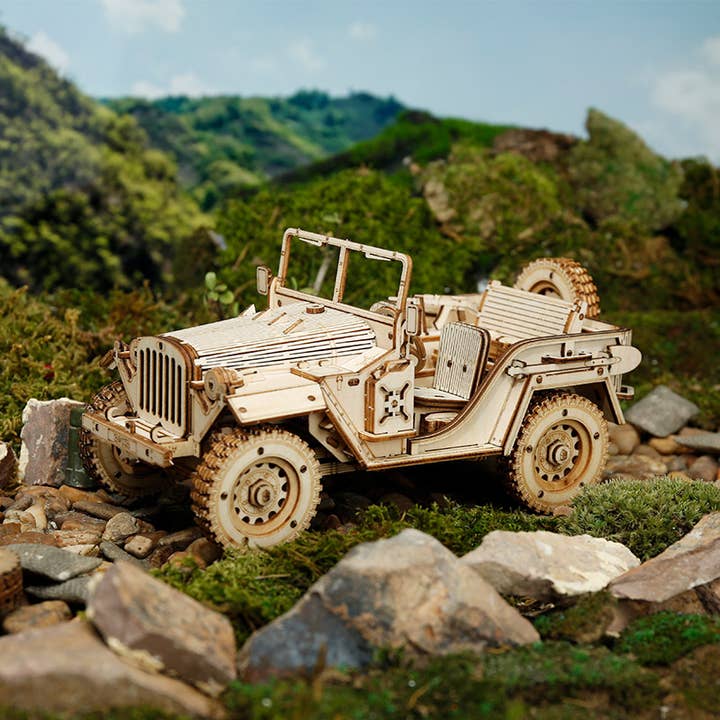 Robotime - Wholesale DIY Craft Kit - Kids - MC701 Rokr Army Jeep 3D Wooden Puzzle1