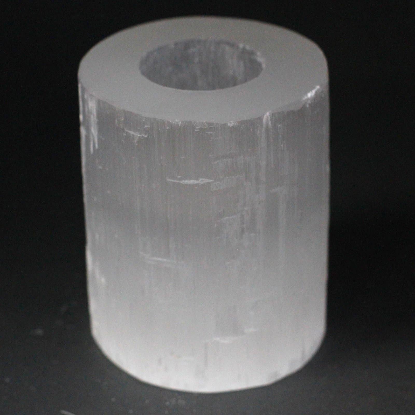 AWGifts Europe - Wholesale Candle Holder - SelCH-03 - Selenite Cylinder Candle Holder - 10 cm0