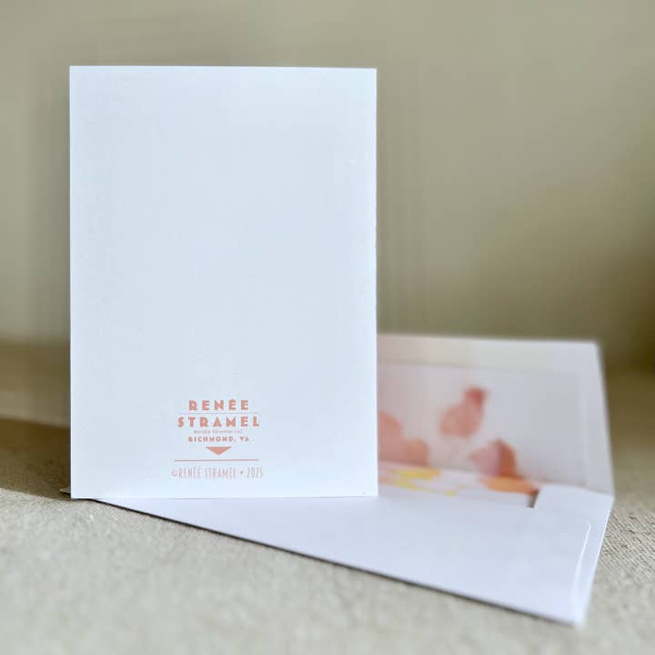 Renée Stramel - Wholesale Stationery/Notecard Set - A6 Blank Note Card W/ Custom Envelope Liner • Floral Overlay1