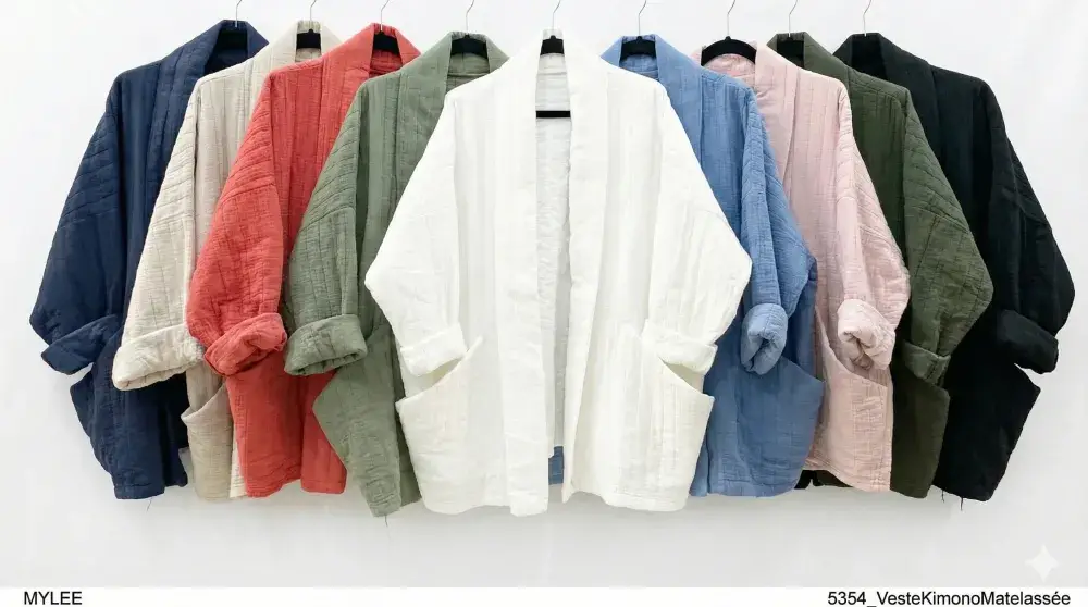 Mimi & Gogo - Vente Veste – femme - Veste Matelassée Coupe Kimono @5354_KimonoGaz12