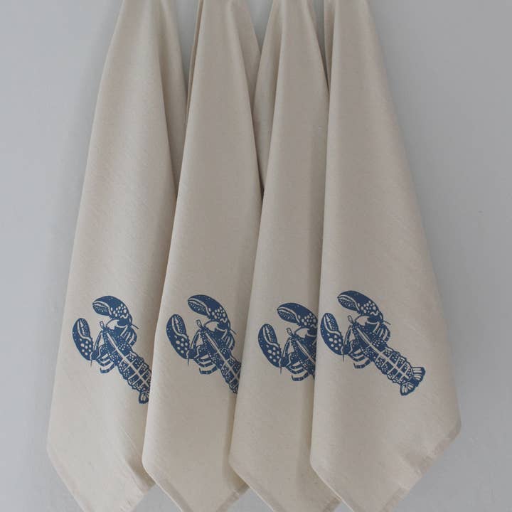 Hearth and Harrow – Guardanapo e pano de jantar por atacado – Conjunto de 4 Guardanapos de Lagosta de Algodão Orgânico - Azul-violeta Maine2