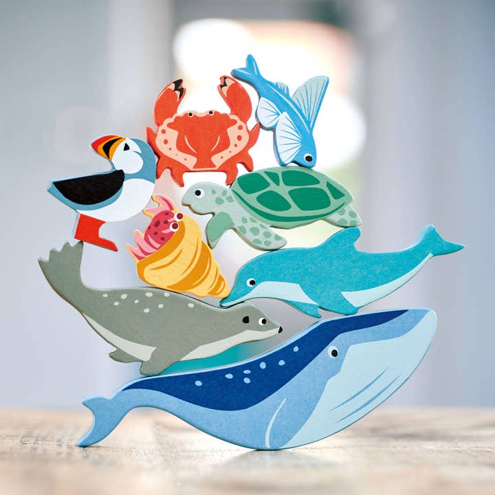 ThreadBear Design UK/EU - Wholesale Wood Toy - Kids - Wooden Dolphin Toy for Kids - Coastal Animals2