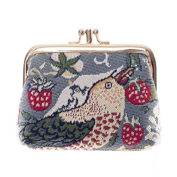 FRMP-STGR | Strawberry Thief Grey Coin Clasp Frame Purse for wholesale by SignareArt