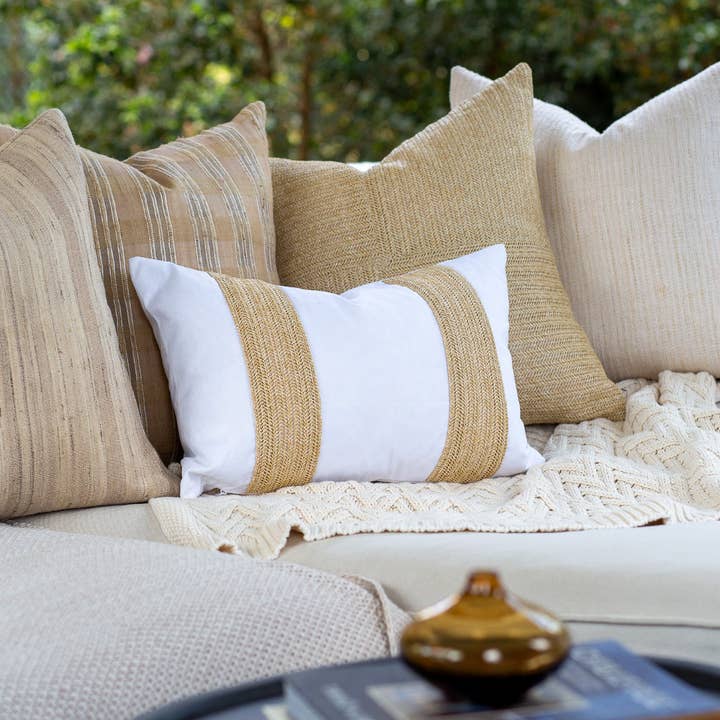 BHD HOME - Wholesale Chair cushion - Raffia Squares Natural Lounge Cushion 55 x 55cm5