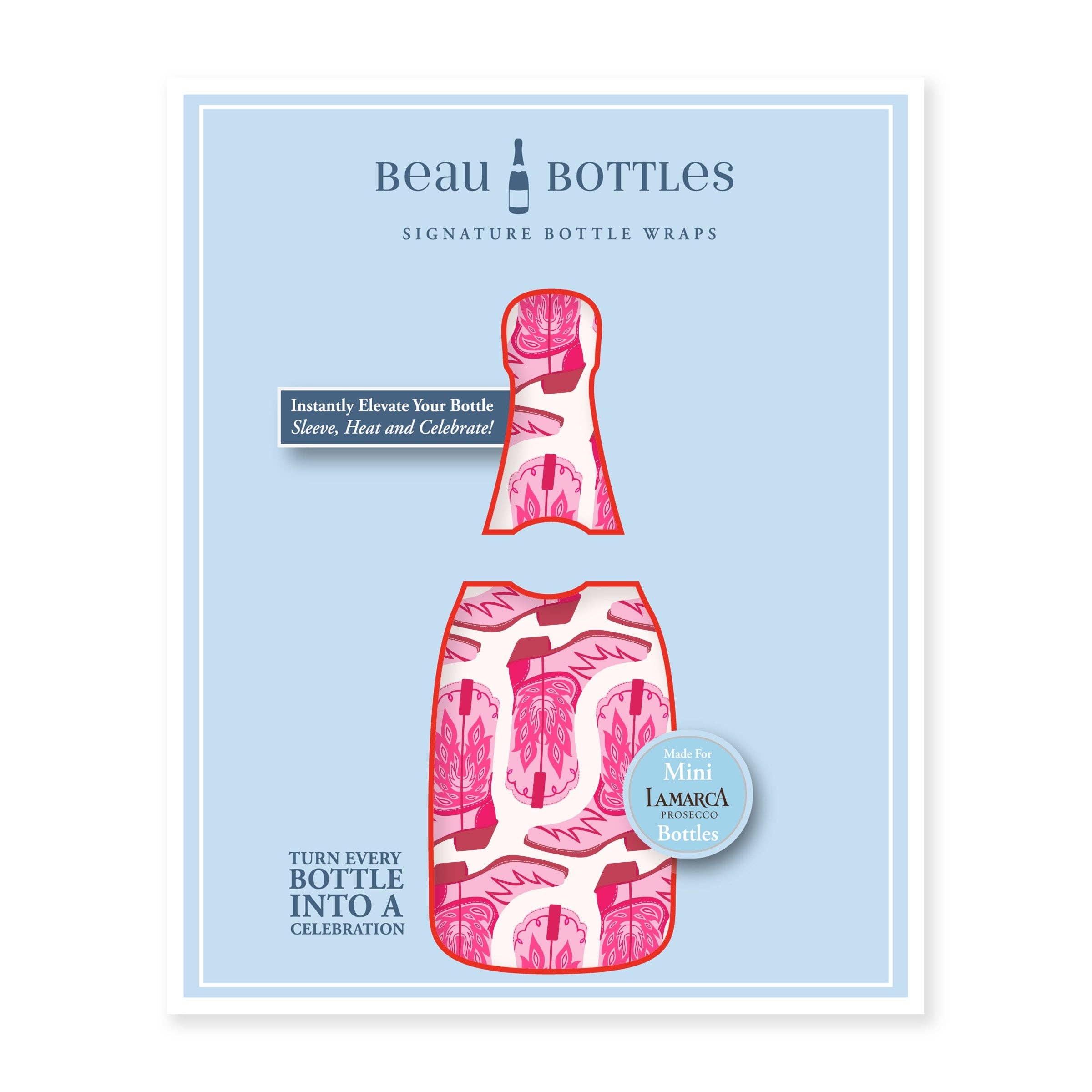 Beau Bottles – wholesale Wine gift bag – Beau Bottles Cowgirl - MINI Prosecco Collection - Six Pack5