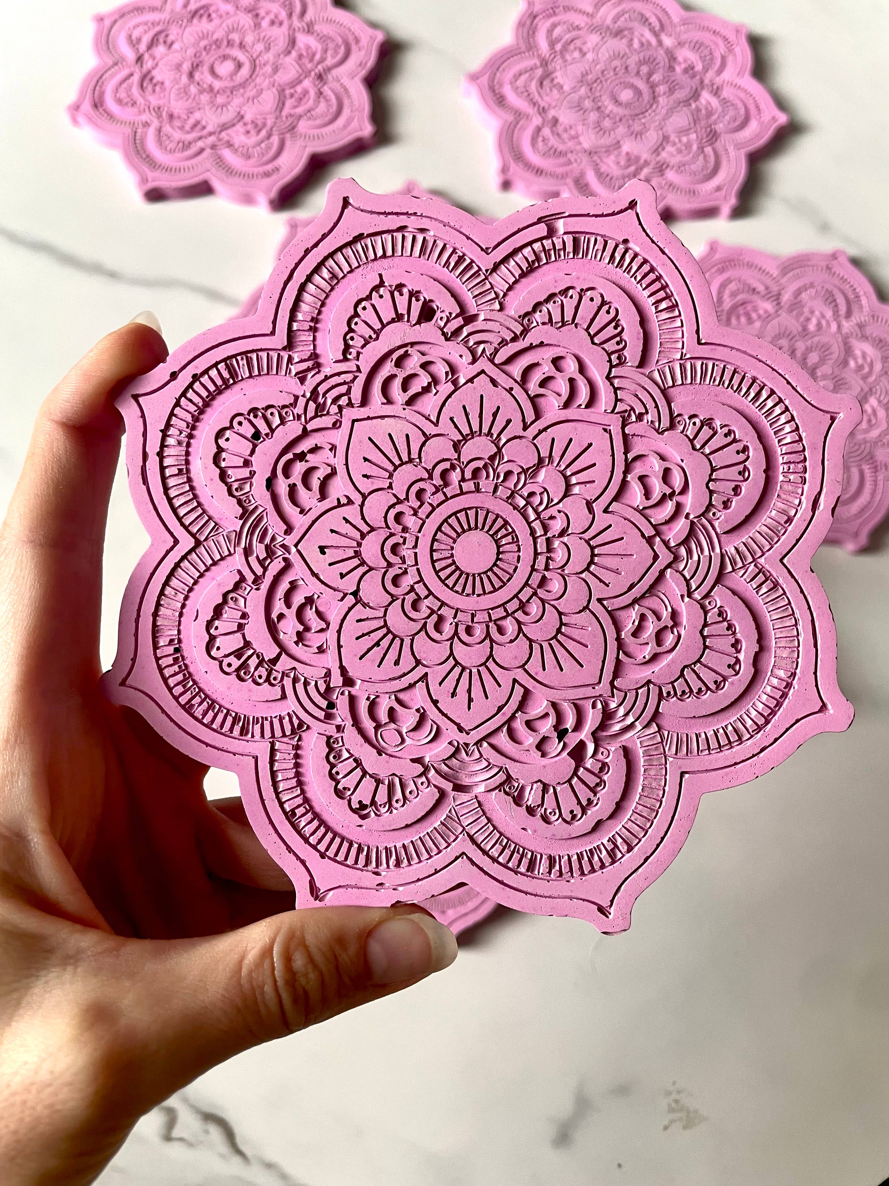 CharlieHaze - Wholesale Smudge Plate - Pink Cement Smudging Tray for your Altar Space3