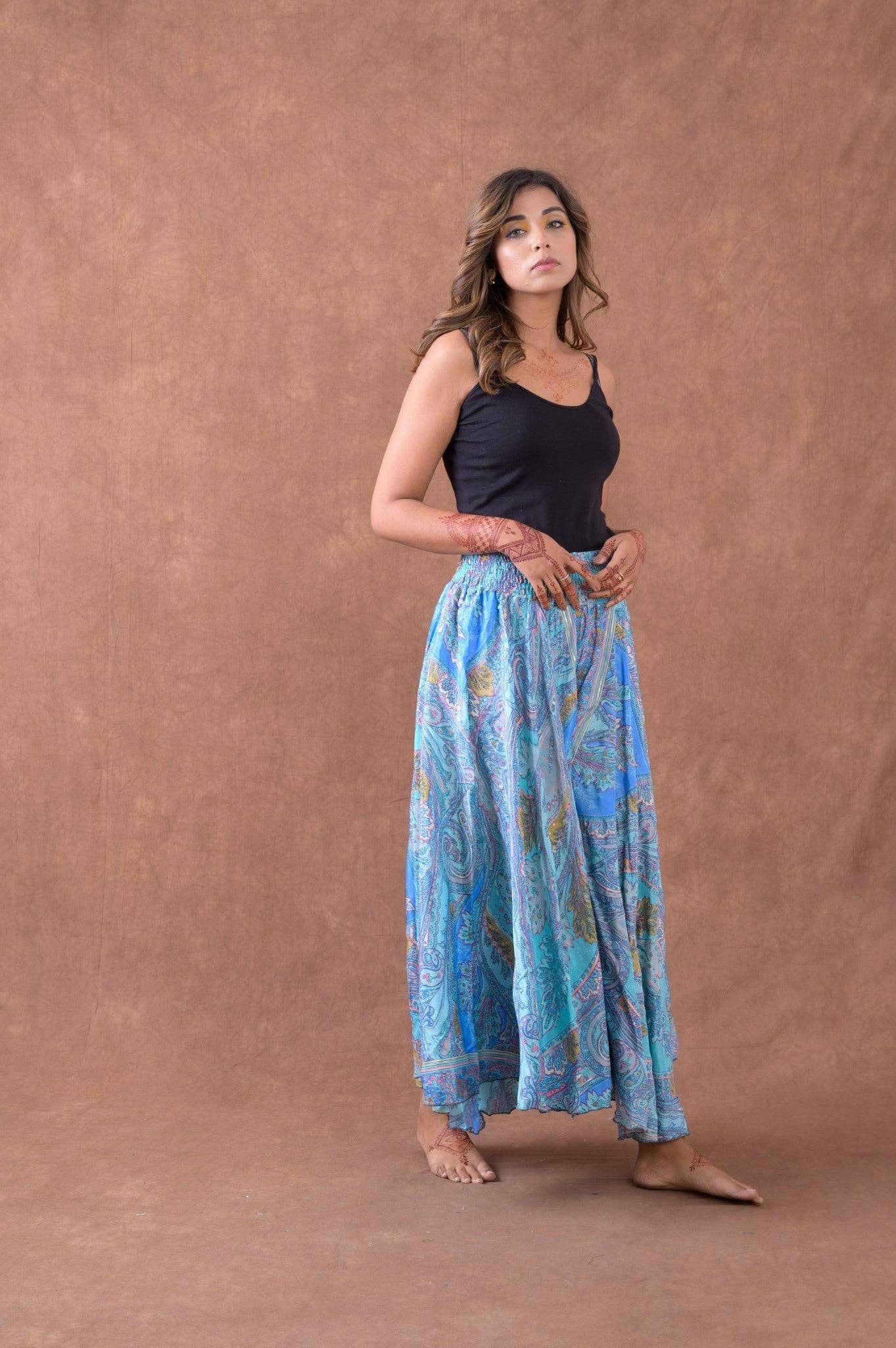 Assorted Rhea Printed Wide Leg Pants, Poly Silk, Resort Wear for wholesale on Faire2
