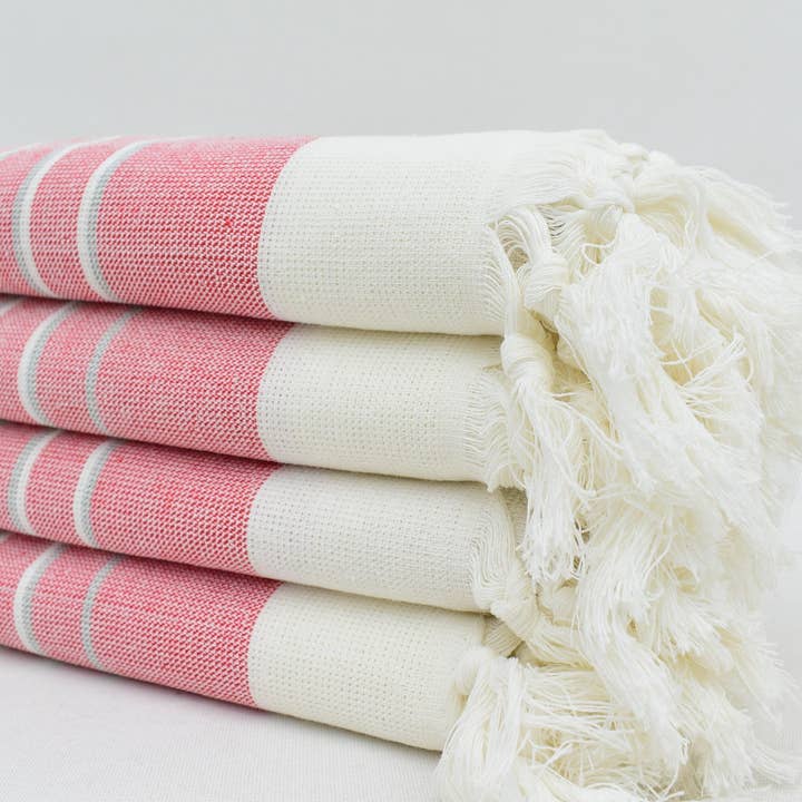Organic Turkish Towels - Wholesale Hand Towel - Red Terry Hand Towel, Organic Cotton Towel Mtl-Eftly-Pshkr3