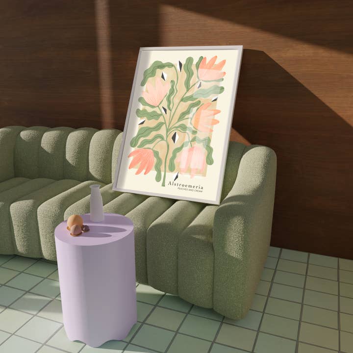 Kate Fox Design - Wholesale Art Print - Lily Flower Art Print, Neutral Print, Hand Drawn, Quirky (Co5