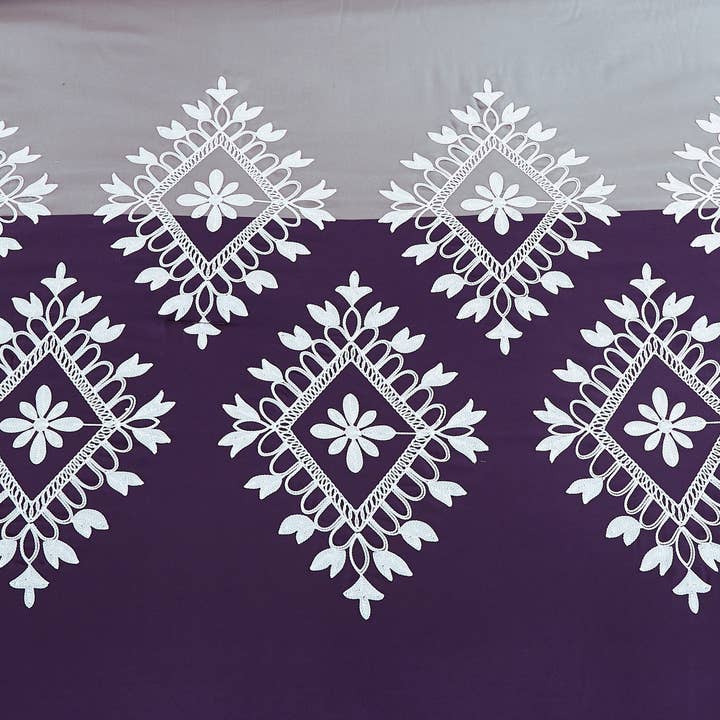 JML - Wholesale Bedding Set - 7 Pieces Comforter Set Bed in A Bag (Purple&Gray)5