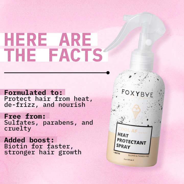Foxybae Hair - Wholesale Hair Spray - Cool AF Heat Protectant + Biotin Spray1