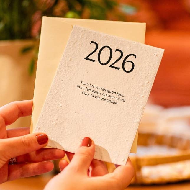 Carte à planter 2026 « 2026» pour la vente par Papier Fleur
