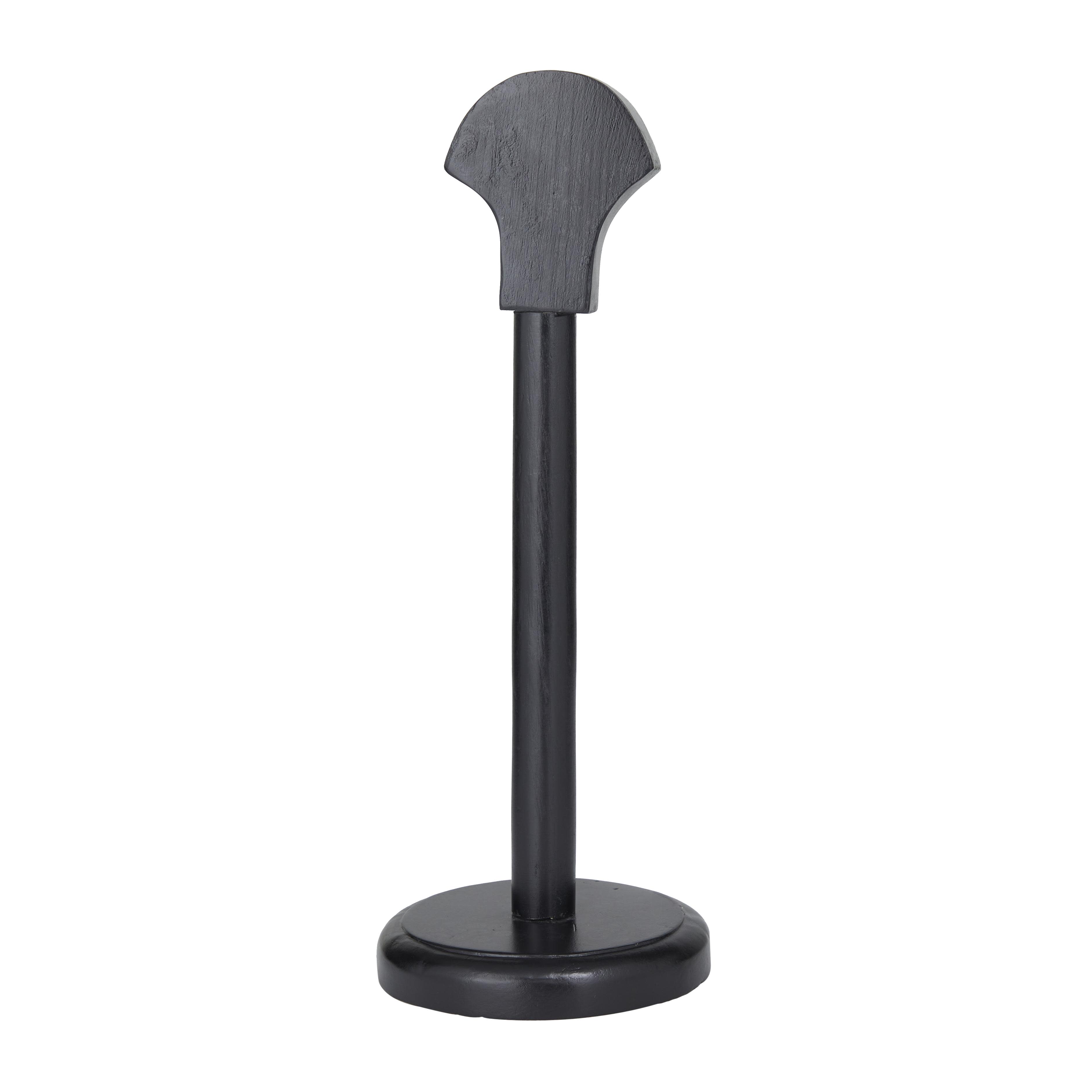 Import Corner – wholesale Decorative tabletop object – A-82622: METAL HELMET WITH WOOD STAND 9"W, 20"H6