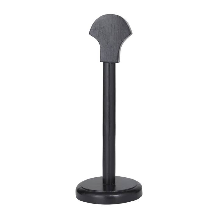 Import Corner – wholesale Decorative tabletop object – A-82622: METAL HELMET WITH WOOD STAND 9"W, 20"H6