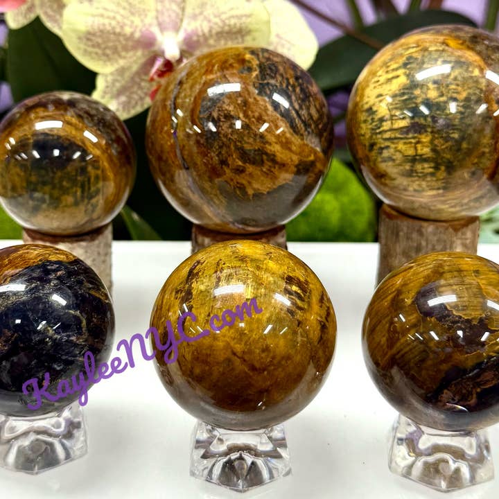 KayleeNYC - Vente Pierre et cristal de spiritualité - Lot de 6 sphères naturelles en cristal de pietersite, 1,8-1,8 kg1