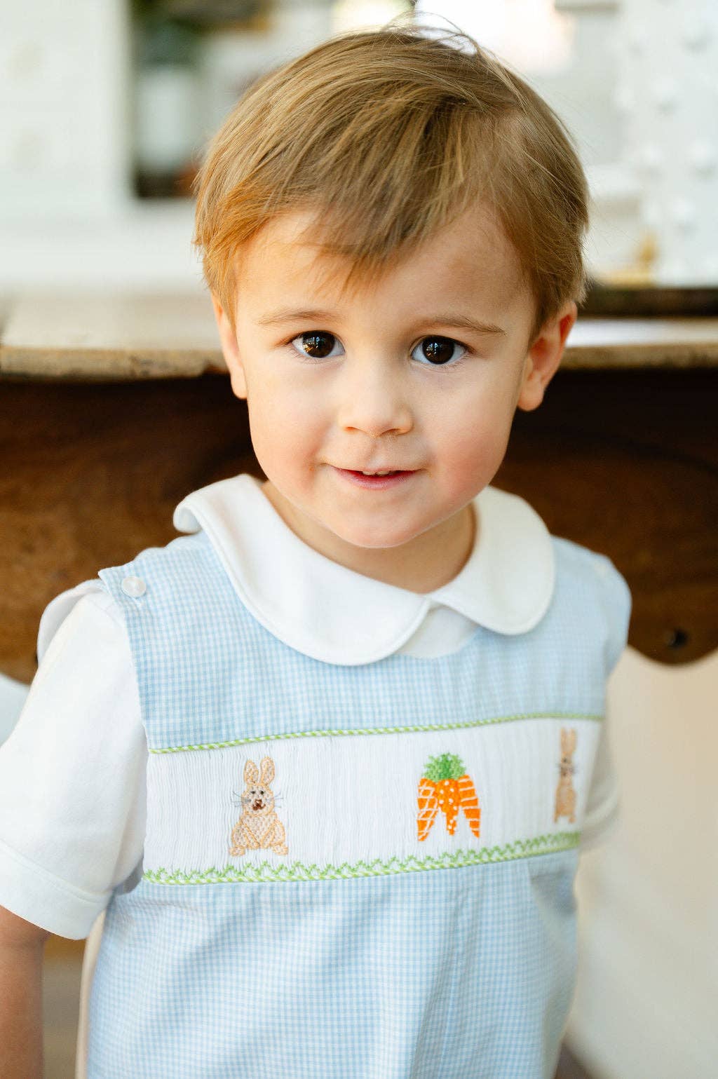 Ruth and Ralph - Wholesale Jumpsuit - Baby - Easter Bunny and Carrots Smocked Benjamin Jonjon5