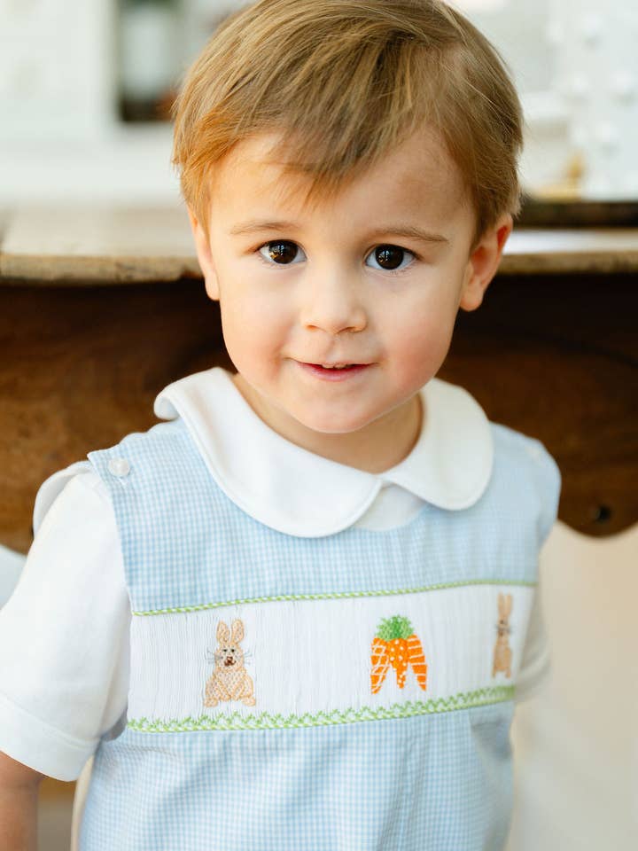 Ruth and Ralph - Wholesale Jumpsuit - Baby - Easter Bunny and Carrots Smocked Benjamin Jonjon5