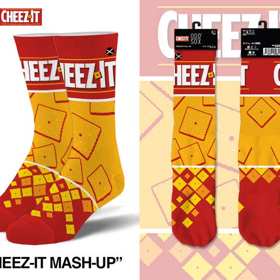 Cheez It Mash Up - Mens Crew Straight for wholesale by Odd Sox
