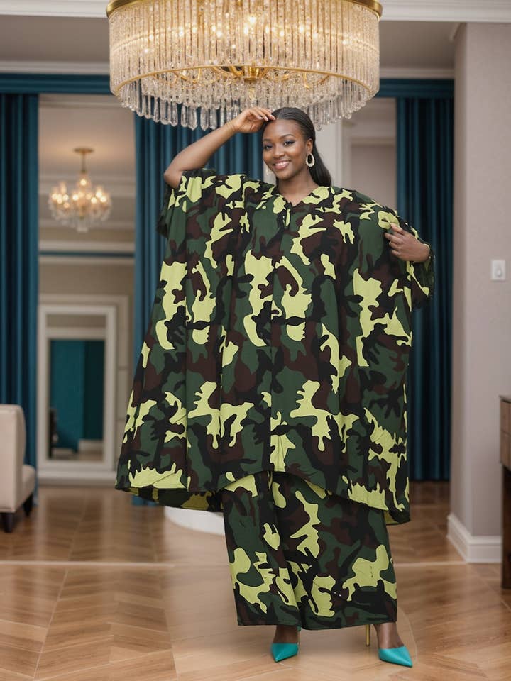 7912 - (Conjunto de Falda) Conjunto de Falda de 2 Piezas con Estampado de Camuflaje Hermoso para venta al por mayor de KaraChic