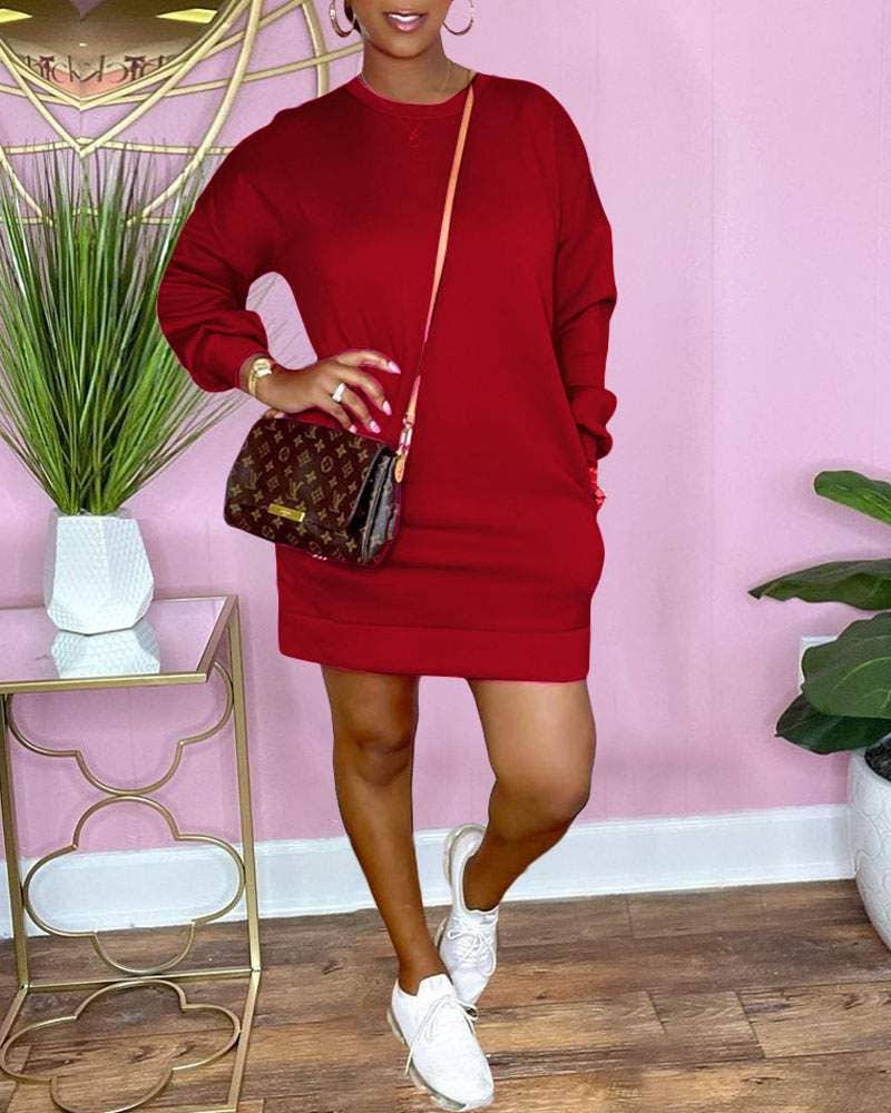 Flarix - Wholesale Blouse - Women's - new long sleeve pocket detail sweatshirt dress3