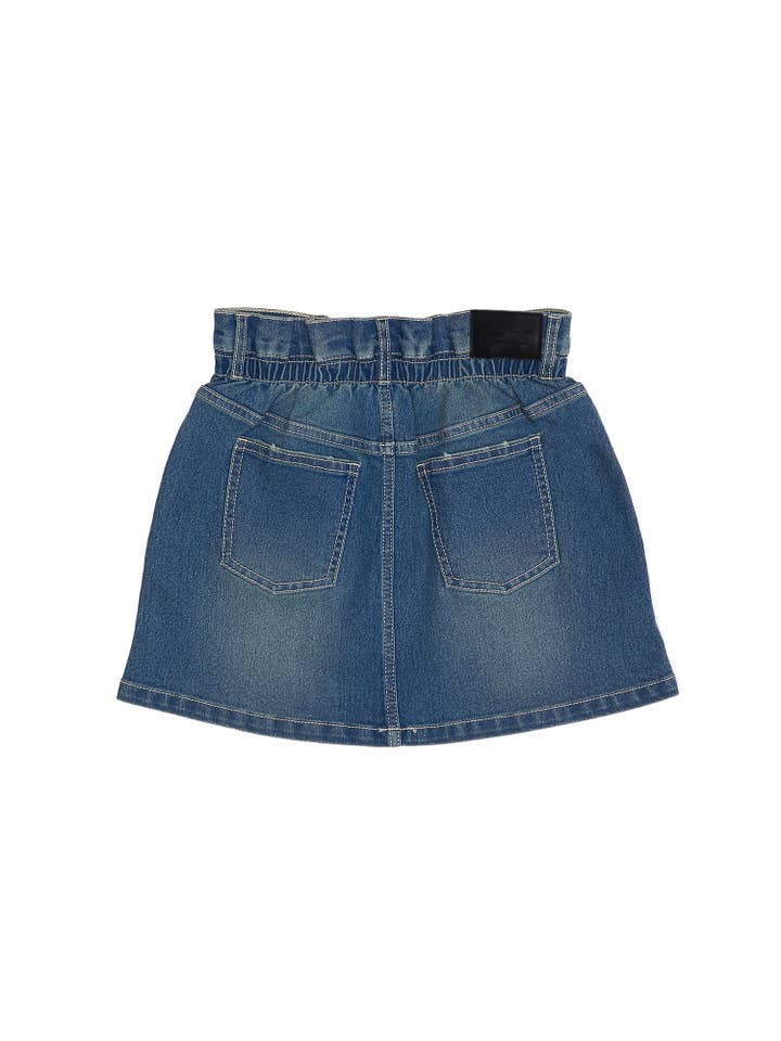 MEDIUM WASH GIRLS CANDICE DENIM SKIRT for wholesale on Faire