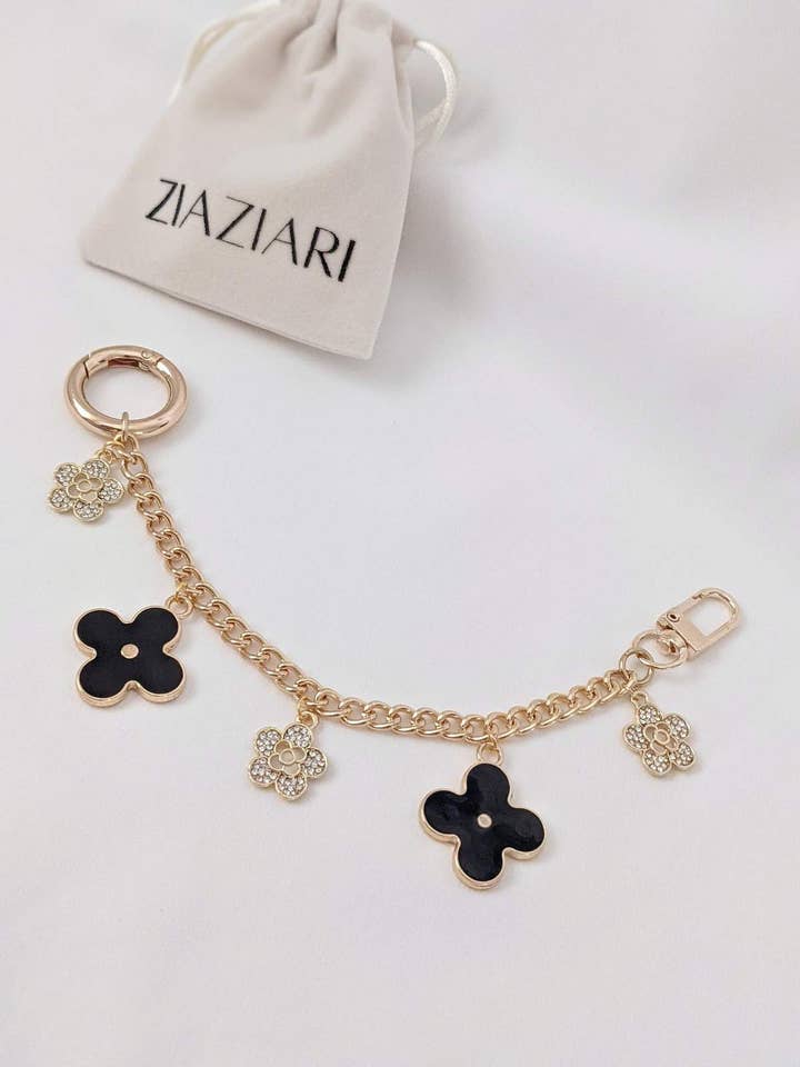 Prima Fleur Noir Chain Charm for wholesale by Ziaziari