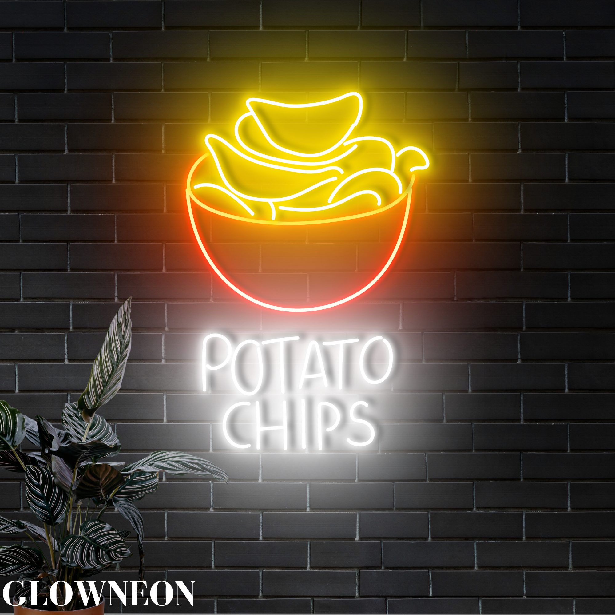 Glow Neon - Wholesale Neon Sign - Potato Chips Neon Decor, Potato Chips Store Wall Led Hanging2