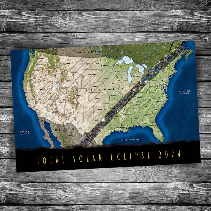 Christopher Arndt Postcard Co. - Wholesale Postcard - Solar Eclipse 2024 Map Postcard