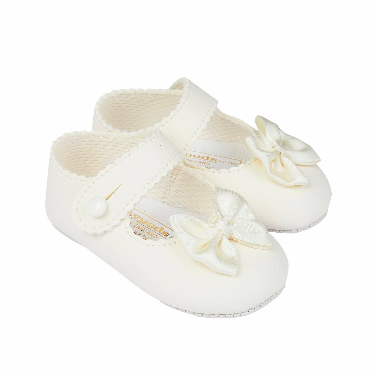 Early Days & Baypods - Wholesale Wiegenschoentjes - Baby - B604 zachte leren loopschoentjes voor meisjes met strik en knoopsluiting11