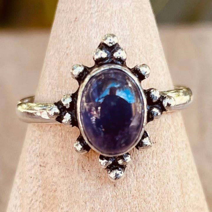 Ametyst Ring Sølv / Boho / Boheme / Psy / Rustik / Tribal / Sigøjner / Festival / Helbredende / Festival for engroshandel hos Kaali Boutique