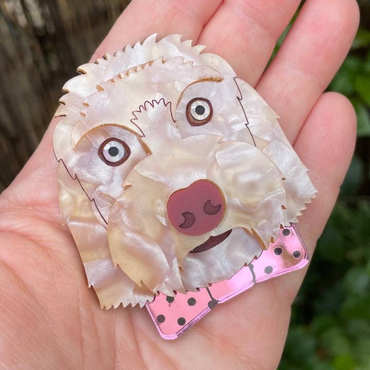 Fern the Labradoodle Keyring for wholesale by Foxx & Ginger Jewellery