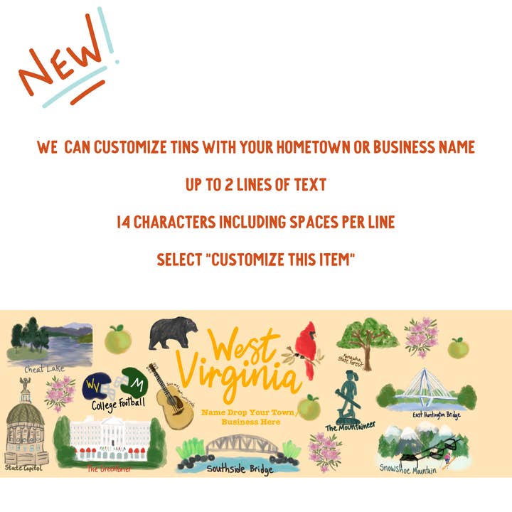 Watanut - Wholesale Cookie - West Virginia Gift Tin | Gourmet Shortbread Cookies or Nuts2