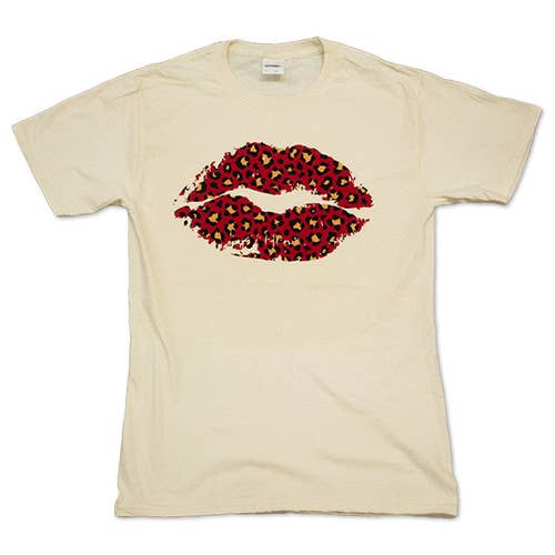 Sugar Stitch - Wholesale Screen Printed T-Shirt - Women's - Red Cheetah Lips T-Shirt