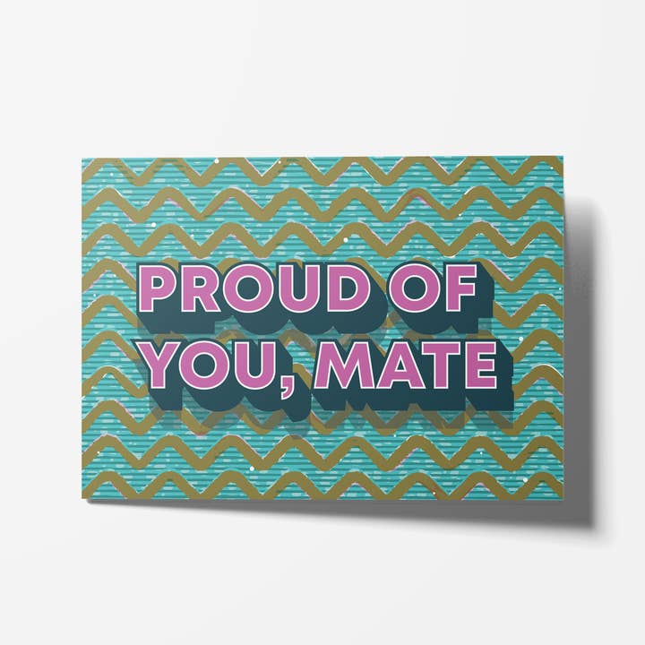 Stolt af dig, kammerat - Hilsen kort for engroshandel hos Shaven Raven Designs