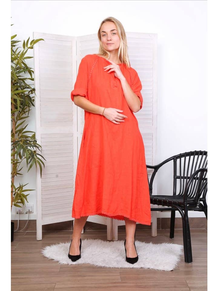 LÉA & LUC - Wholesale Dress – Women's - Long dress in 100% linen REF.716157