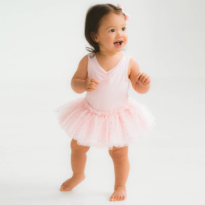 Nina: Baby Ballet Sequin Tutu kjole med sløjfe i lyserød for engroshandel hos Flo Dancewear