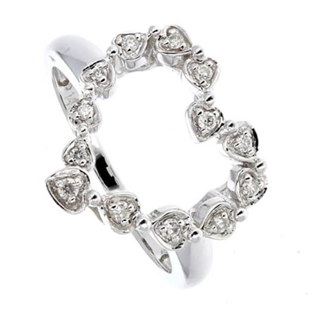 14K White G. Diamond Heart Ring for wholesale by NYMAN JEWELERS