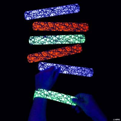 Fun Express - Wholesale Bangle Bracelet - Kids & Baby - BLACK LIGHT SLAP BRACELETS1