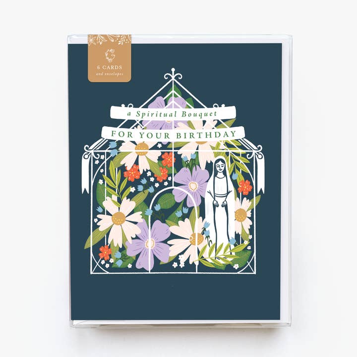 Tarjeta de cumpleaños de Marian Greenhouse, caja de 6 para venta al por mayor de Gratia Design Co.