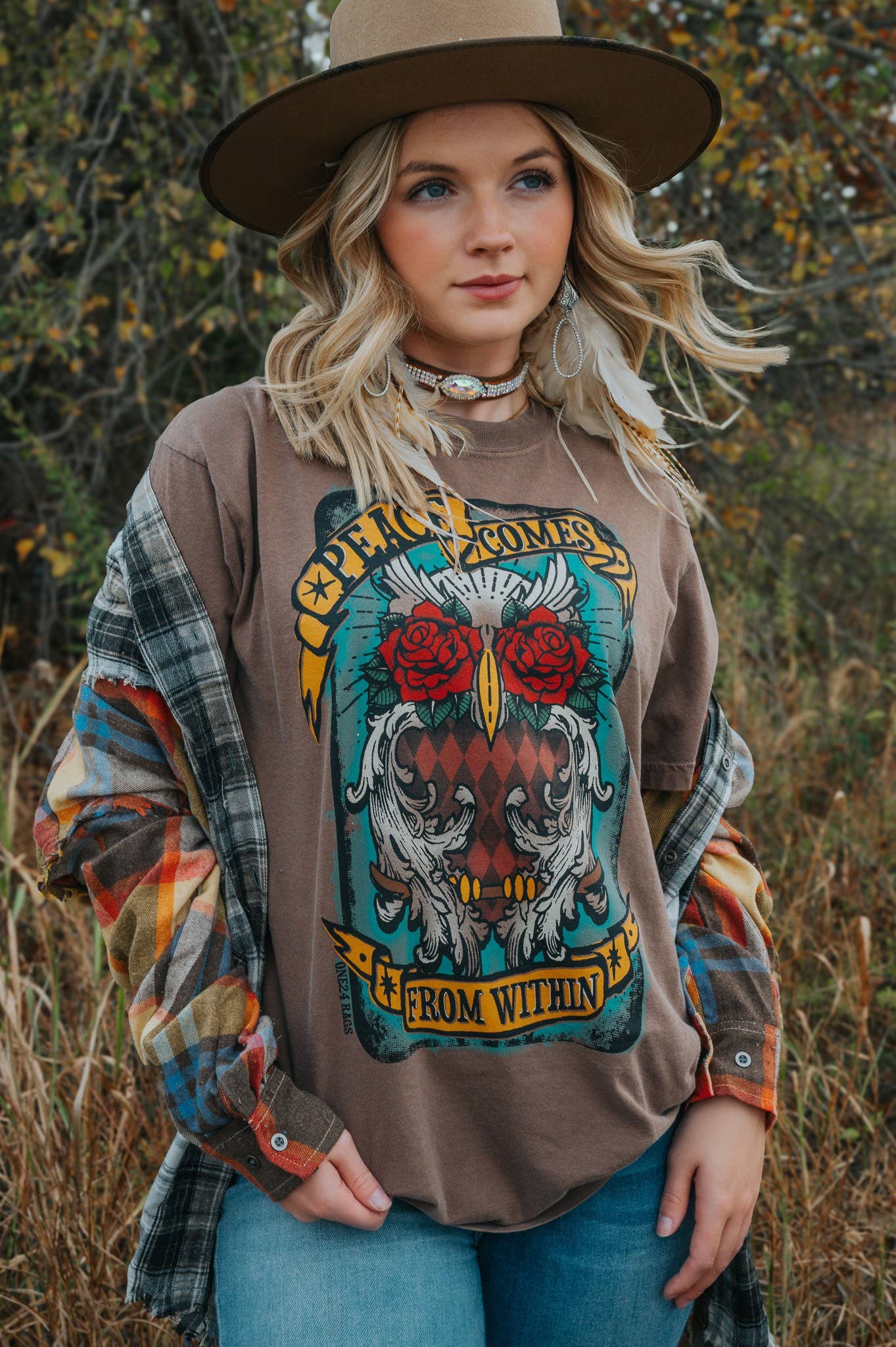 One24 Rags - Wholesale T-shirt (graphic) – women's - Peace From Within Tee