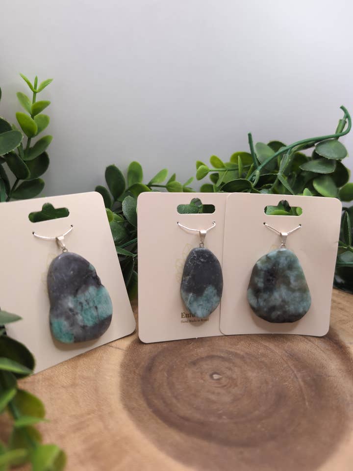Emerald Sterling Silver Pendant for wholesale by Moonbeam Healing
