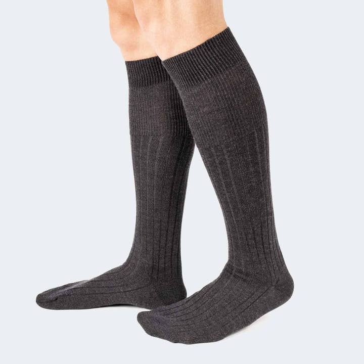 Ribbed Lambswool Knee High socks - Made in Italy (505) for wholesale by Ciocca