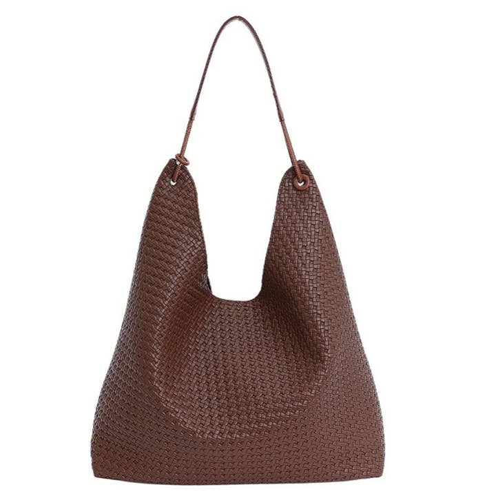 JOSSLYN by wall to wall - Wholesale Shoulder Bag - Women's - VEGAN FAUX LEATHER WOVEN TOTE SHOULDER BAG | 40P5873