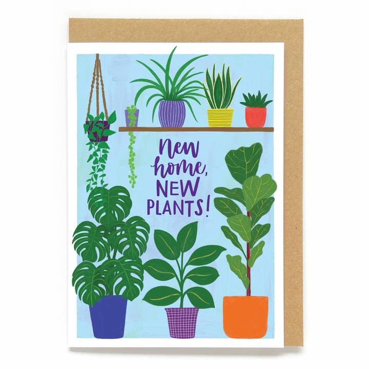 Botanical new home card: New home, new plants! for wholesale by Now Then, Sunshine!