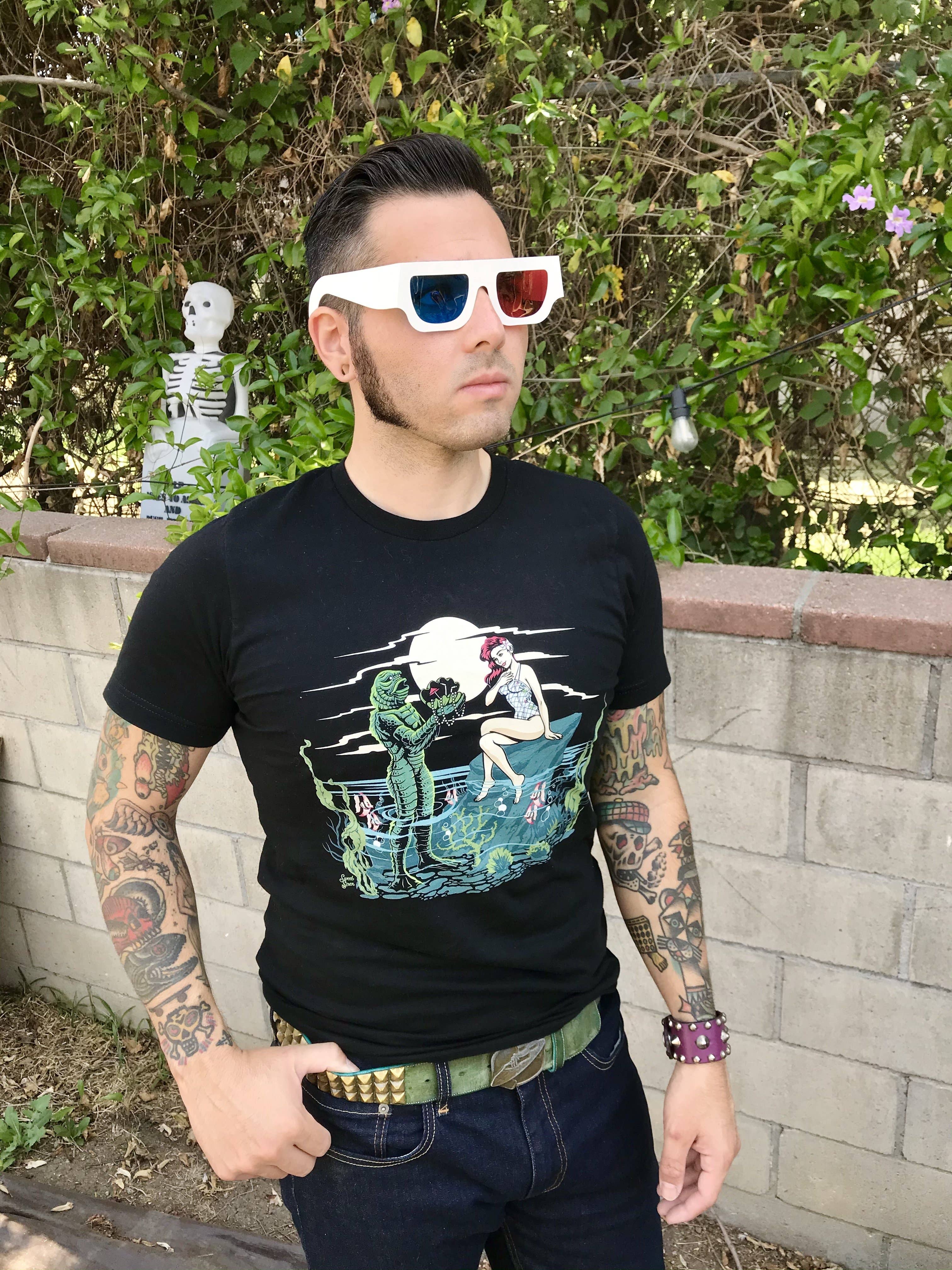 Sweet Siren Designs - Wholesale T-Shirt (Graphic) - Unisex - Mid Century Swamp Horror Couple - Unisex Tee2