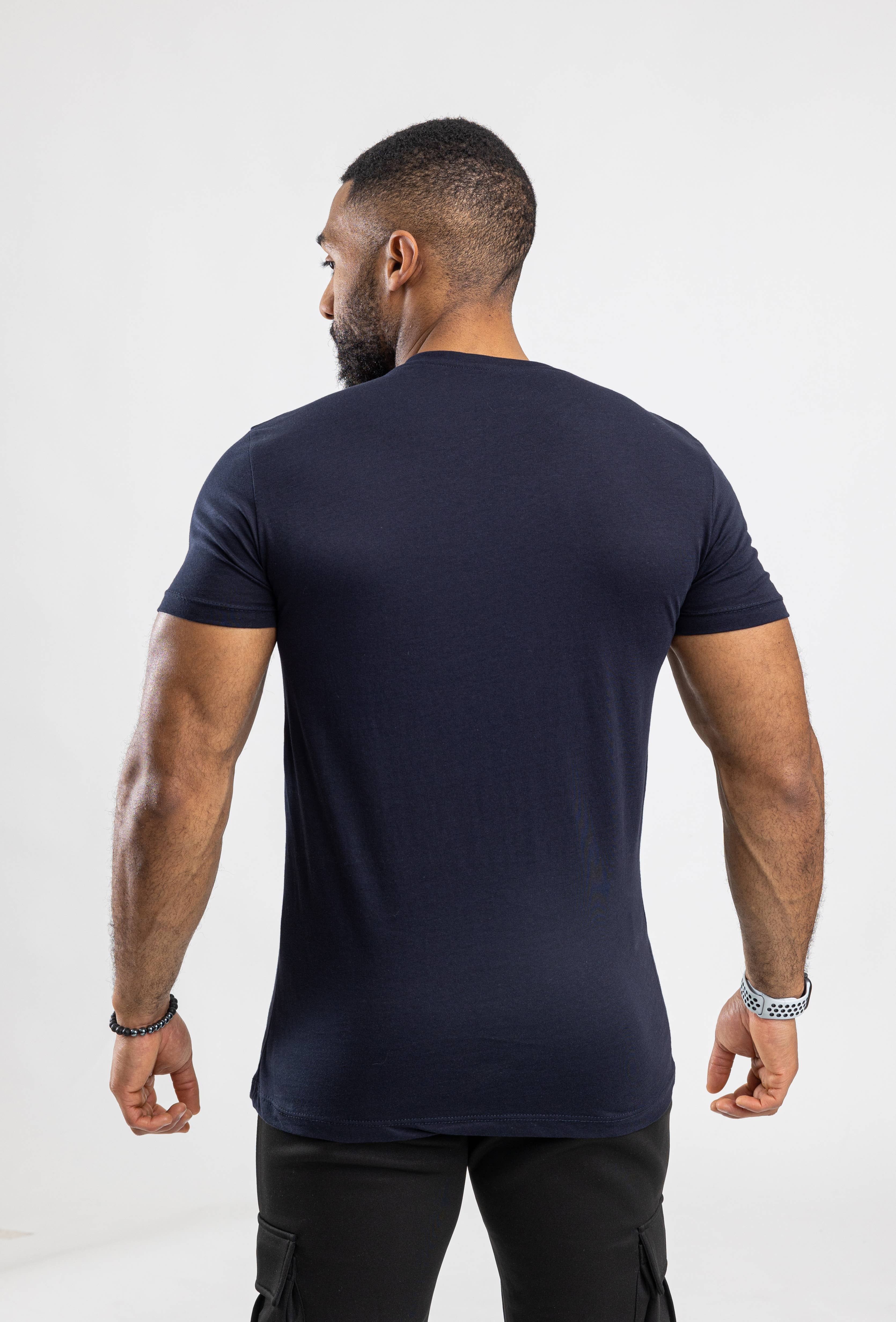 Zayne Paris – Engroshandel T-shirt – til mænd – Herre t-shirt i ensfarvet navy1