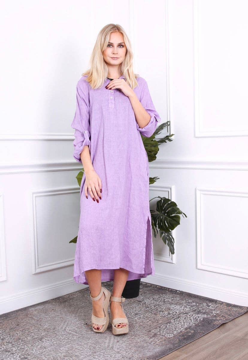 LÉA & LUC - Wholesale Dress - Women's - Long dress in 100% linen REF.2090014